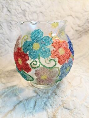 Handcrafted Flower Power Beaded Glass